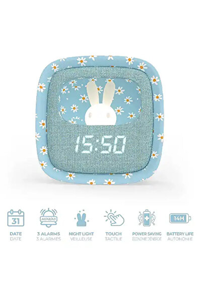 Mobility on Board Billy Clock Masaüstü Saat ve Aydınlatma – Mavi Çiçekler (Li...