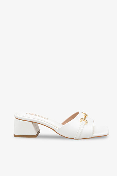 İNNABUTİKK Sateya Women's Heeled Slippers - White Patent Leather