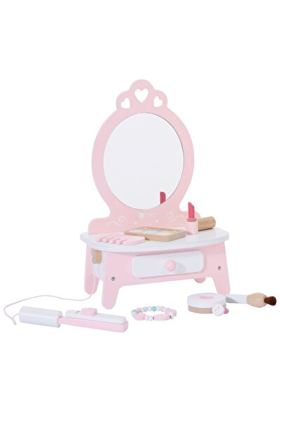 Classic World Ξύλινο Μπουντουάρ Ομορφιάς με Καθρέφτη - Ανοιχτό Ροζ (0025265)