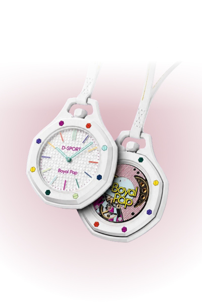 WANNA PROTECT Boyal Pap Clock Design Leather Strap Bag Accessory and Keychain