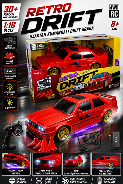 Oyuncak Fabrikası 1:16 Uzaktan Kumandalı 4x4 Drift Araba Şarjlı 2.4G Full Fon...