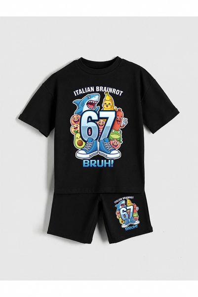 SVART WEAR Six Seven Printed Boys' Shorts Set (100% Cotton)