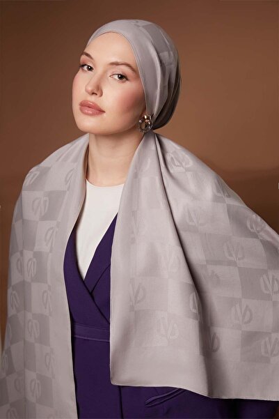 Levidor Mink Square Lvd Printed Naia Jacquard Shawl