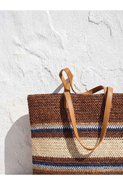 LC Waikiki LCW ACCESSORIES Μικτή γυναικεία ψάθινη τσάντα παραλίας