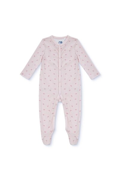 MOTHERCARE Kız Bebek Tulum Çiçek Baskılı Çıtçıtlı Bisiklet Yaka Uzun Kol Patikli