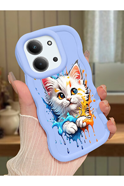 Hontinga Redmi 15C 5G Uyumlu Kılıf kamera koruyucu Mavi Silikon Couple Telefo...