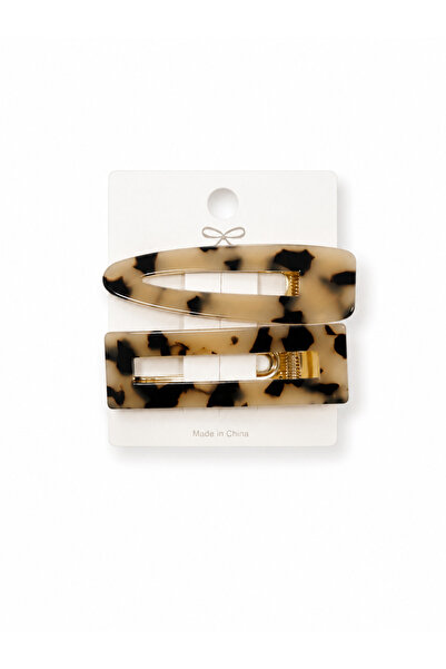 Marka 2-Piece Bone Patterned Pen Clip Buckle Salmon