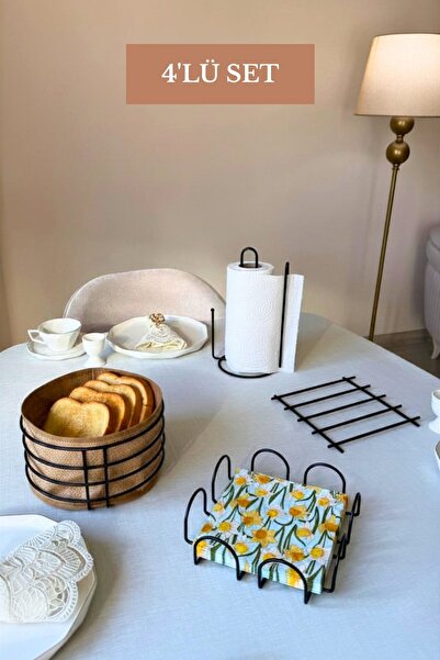 Edora Home Σετ 4 τεμαχίων Μαύρη τετράγωνη θήκη χαρτοπετσέτας, όρθια θήκη χαρτ...