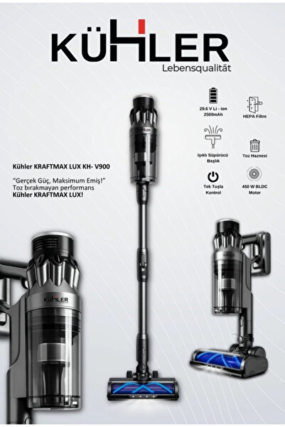 kühler Kraftmax LUX KH-V900 Akıllı Sensörlü Dikey Şarjlı Süpürge - Kablosuz (...