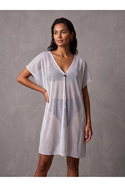 Donnita Donlaritta Women's Patterned Perforated Beach Pareo Beach Dress, V-Ne...
