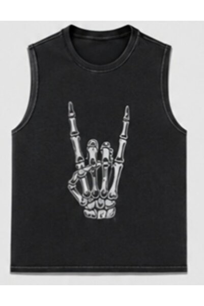 bellanova Street Style Anthracite Washed 100% Cotton Oversize Cut Tank Top