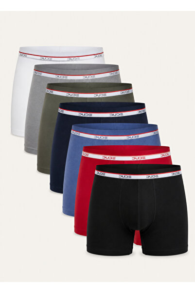 Erkek Premium Penye Çok Renkli 7'li Esnek Boxer Paketi (Damat Bohçası) Çeyiz Seti