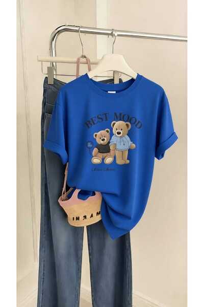 New Shine Best Mood Teddy Bear majica sa širokim krojem i printom