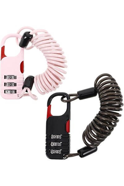 Arabest 2-Pack Bike Coil Cable Lock,3-Digital Resettable Combination,High-Sec...