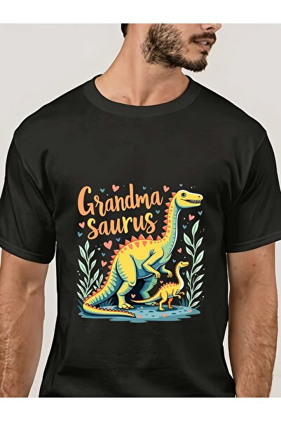 2mcup تي شيرت 180g Grandma Saurus Dino Fun - هدية مثالية للجدات والتجمعات الع...