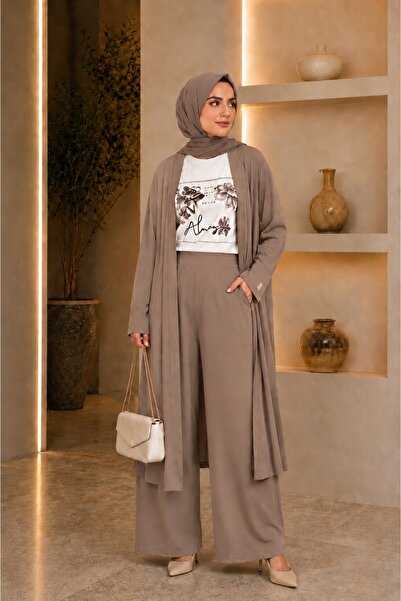 GAMZE YILMAZ COLLECTION Pike Modal Kumaş Şık Ve Rahat 3'lü Takım
