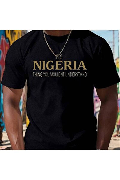2mcup تي شيرت رجالي بطباعة "It's a Nigeria Thing" - قميص صيفي بأكمام قصيرة مع...