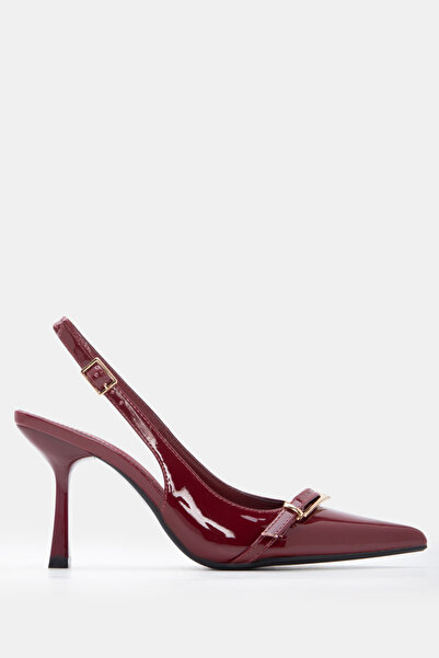 Luigi Μυτερές γόβες slingback με διακοσμητική αγκράφα - Βουργουνδί λουστρίνι ...