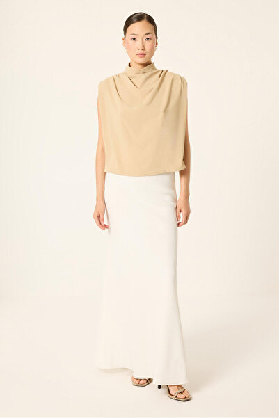 Touché Privé Degaje Collar Skirt Top Bluz
