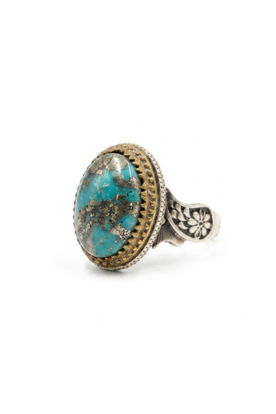 Generic Men's 925 Sterling Silver Nishapur Turquoise Ring 22x10.25mm Natural ...
