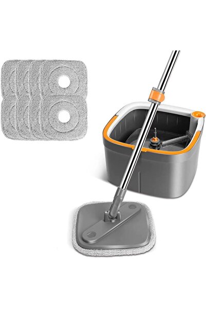 Arabest Spin Mop and Bucket Set With 4 Microfiber Replacement Cloths, Adjusta...