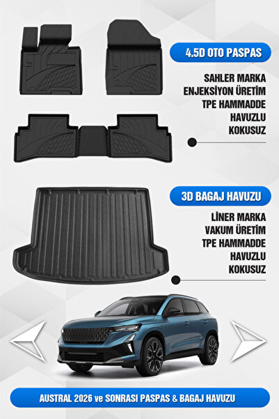Sahler Renault Austral 2026 Sonrası Makyajlı Kasa Uyumlu 4.5 Havuzlu Oto Pasp...