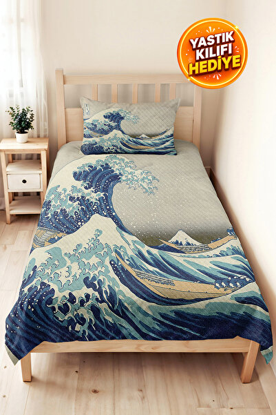 Evimde Bambaşka Blue Wave Marine Young Room Jednostruki Pique Set - Japanski ...