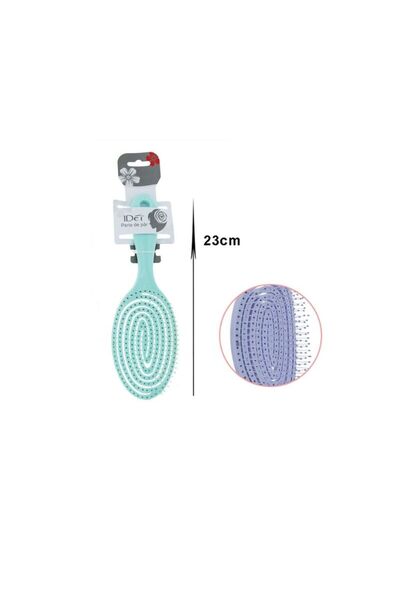 idei Perie ovală ventilată flexibilă 23cm verde mentă pastel, peri cu cap rot...