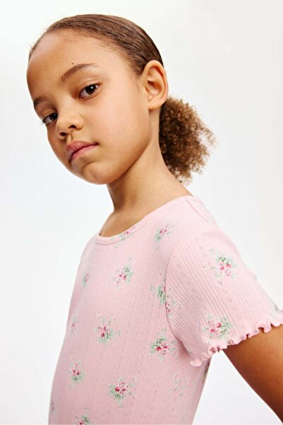 H&M Patterned pointelle jersey T-shirt