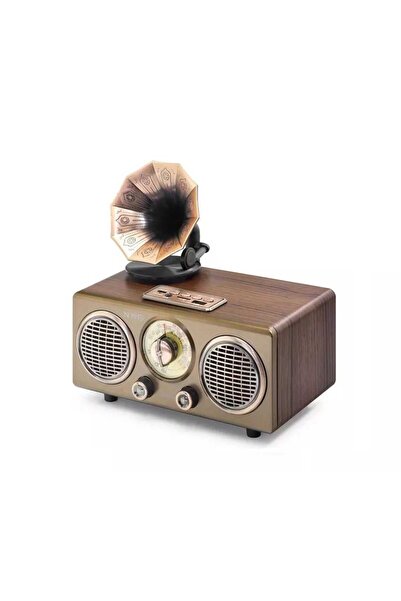 NNS NS802BT Bluetooth Nostaljik FM Radyo Hoparlör - Kahverengi