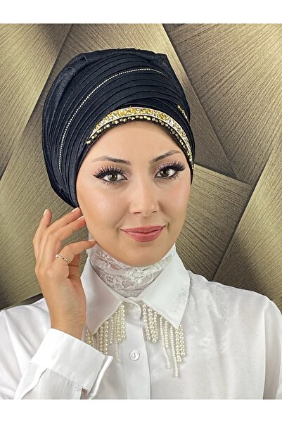 BUTİKAMBAR شال بون للسهرة مرصع بالأحجار الذهبية