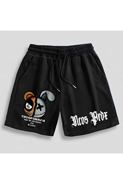 COZYWEAR Printed Black Oversize Shorts