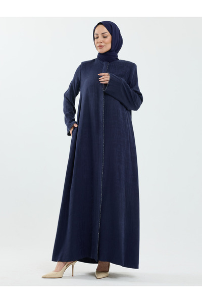 KADEEM Rüveyda Cupra Stone Abaya Navy Blue - 2646