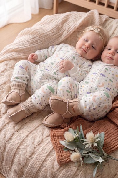 Sarebaby Organic Leather Baby Booties Set of 2