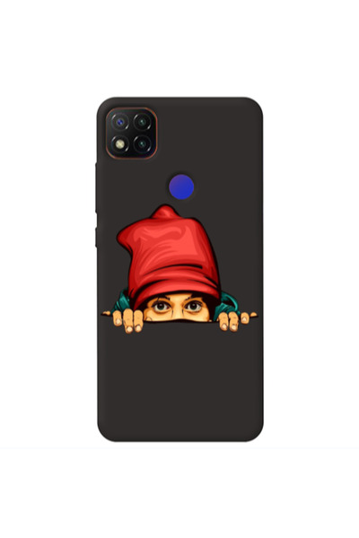 Other Xiaomi Redmi 9c Hidden Girl Black Colored Silicone TPU Θήκη