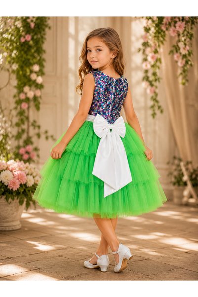 Lindissima Neon Girls' Evening Dress 6-10 Years Old