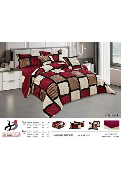 Xido Nefirn 6-Piece Winter Fur Comforter - Soft and Luxurious with a Modern D...