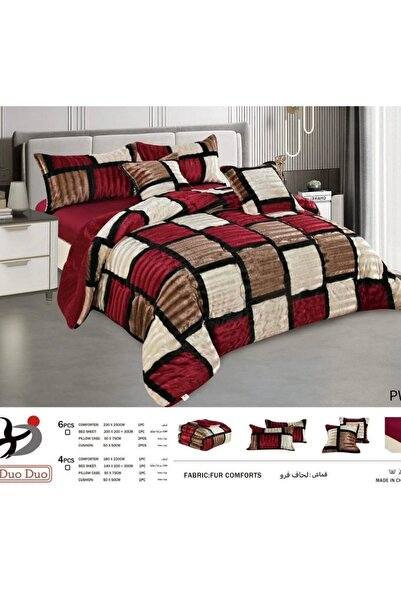 Xido Nefirn 6-Piece Winter Fur Comforter - Soft and Luxurious with a Modern D...