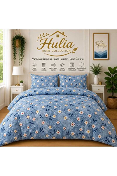 hulia home Ranforce Elastic Sheet Bedding Set Double Size Cotton Soft Texture...