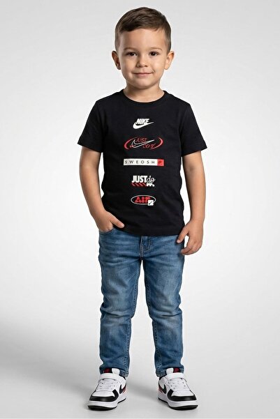 Nike Toddlers Boy Short Sleeve Brand Logo T-Shirt, Black