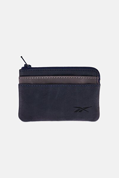 Reebok Men Brand Logo Card Holder Wallet, Charcoal Grey