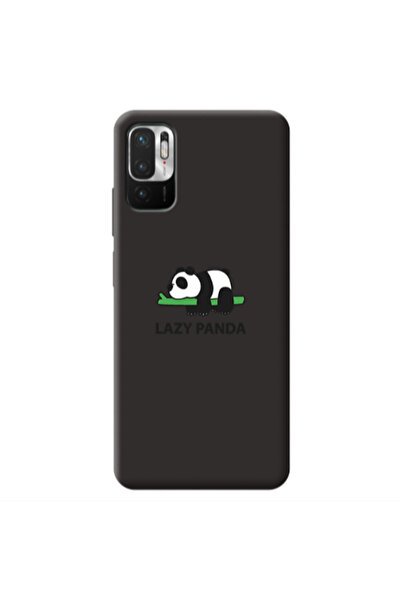 Other Xiaomi Redmi Note 10 Pro 5G Lazy panda Black Colored Silicone TPU Θήκη