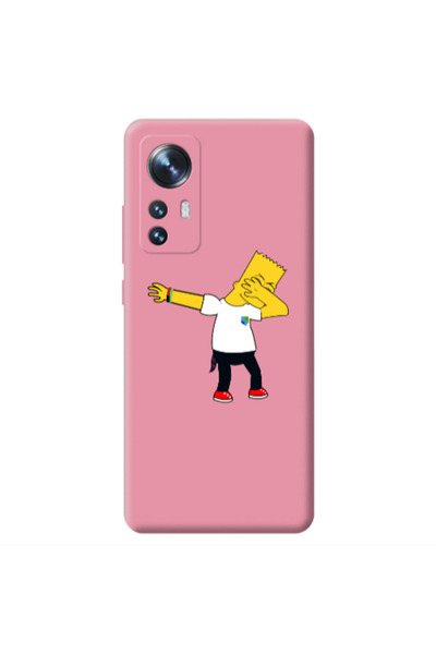 Other Xiaomi Mi 12 Simpsons2 Pink Colored Silicone TPU Θήκη