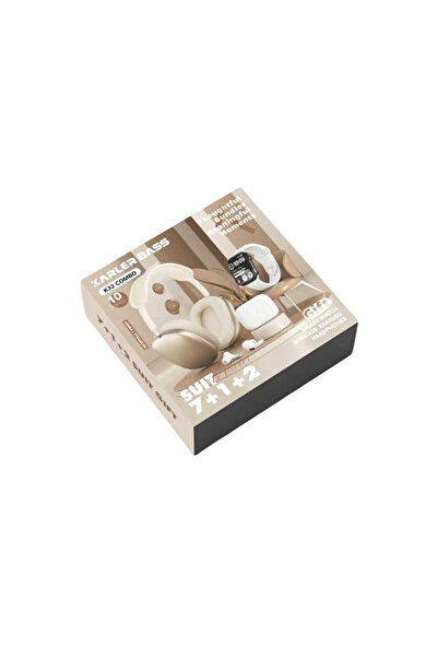 KARLER K32 Kombo 7 Adet Kordon Akıllı Saat Airpods Kulaklık Kafa Üstü Kablosuz Kulaklık Set - Beyaz