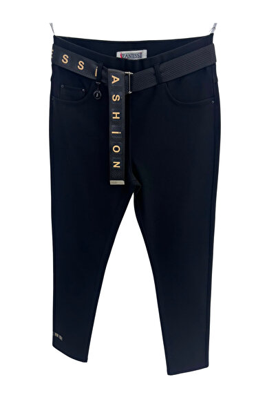 ZANESSI Plus Size Women's Lycra Knitted Trousers with Belt