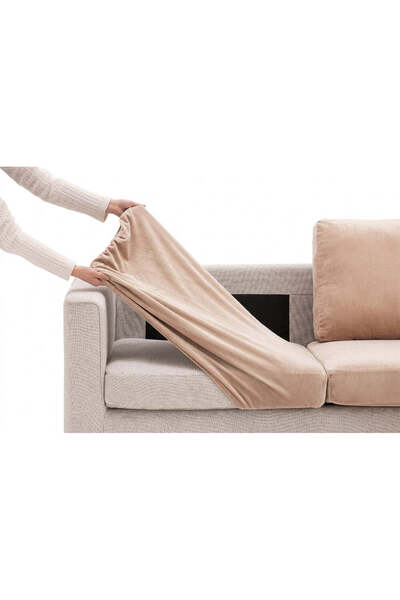 Sofazip Huse pentru perne de canapea Bellagio Cushion, elastice, culoare bej ...