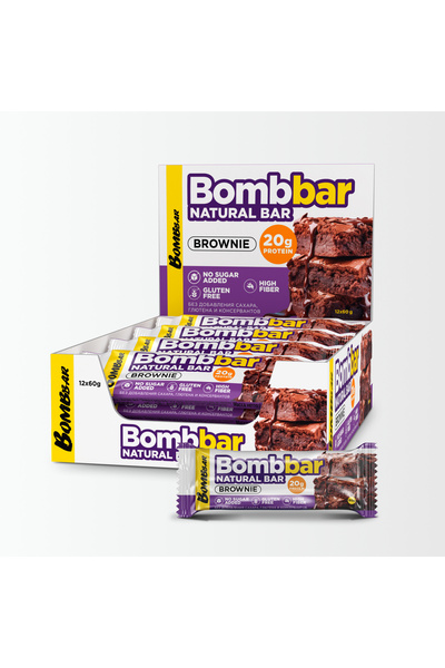 BOMBBAR Natural Protein Bar Brownie Flavor Gluten Free, High Fiber & No Sugar...