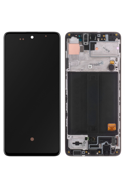 Samsung Display cu Touchscreen Galaxy A51 A515, cu Rama, Negru, Service Pack ...