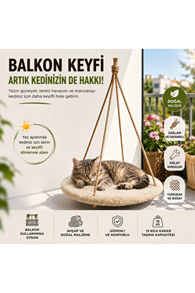 Nursoft Balkon Kedi Salıncağı 50 cm - Welsoft Kumaşlı Asma Kedi Yatağı | Cam ...