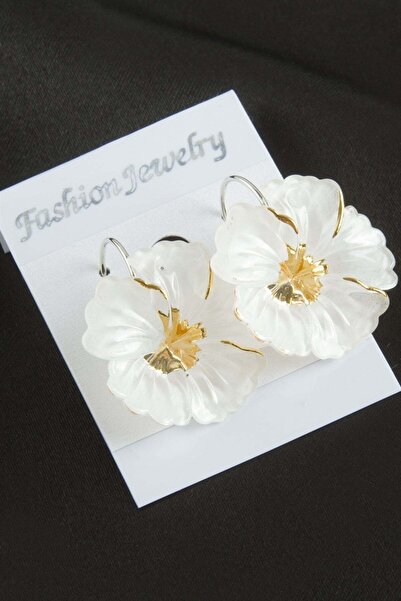 TakÇalıştır Flower Plastic Clip Earrings